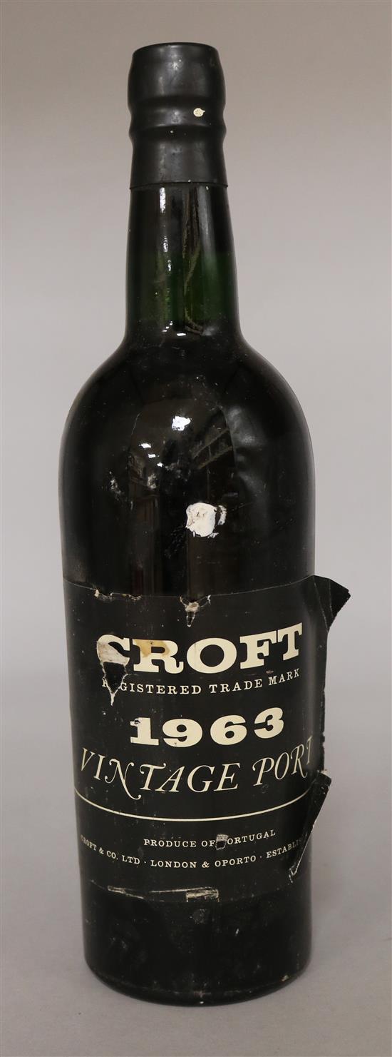 Twelve bottles of Croft Vintage Port, 1963